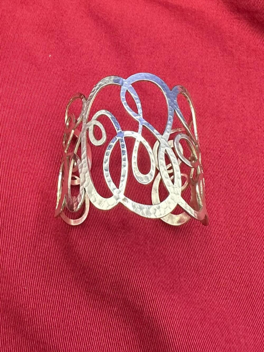 Brighton “Skribbel” Wide Hammered Silver Cuff Bracelet Swirl Design - Picture 3 of 14